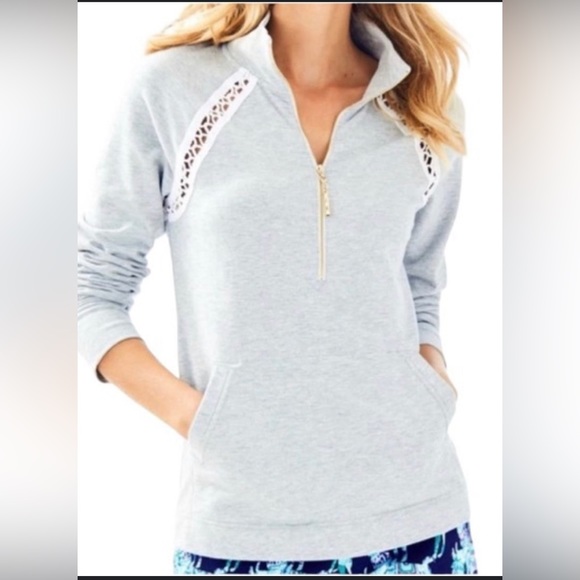 Lilly Pulitzer Sweaters - Lily Pulitzer grey 1/4 zip pullover
